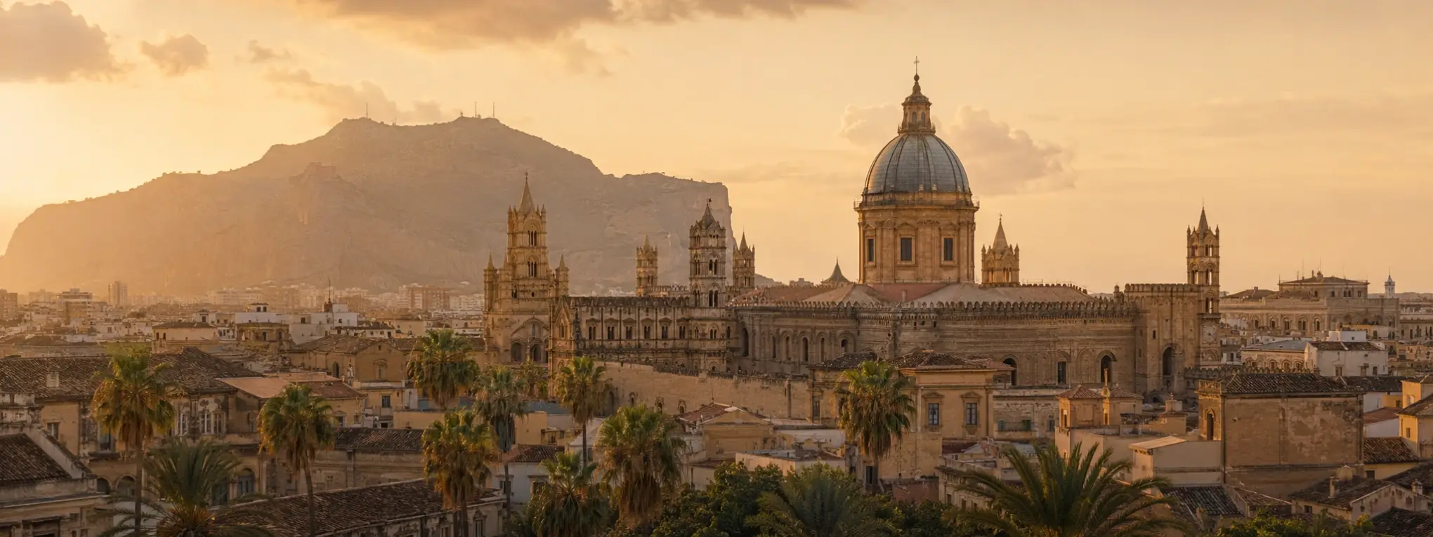 Scena illustrativa AI - veduta panoramica di Palermo
