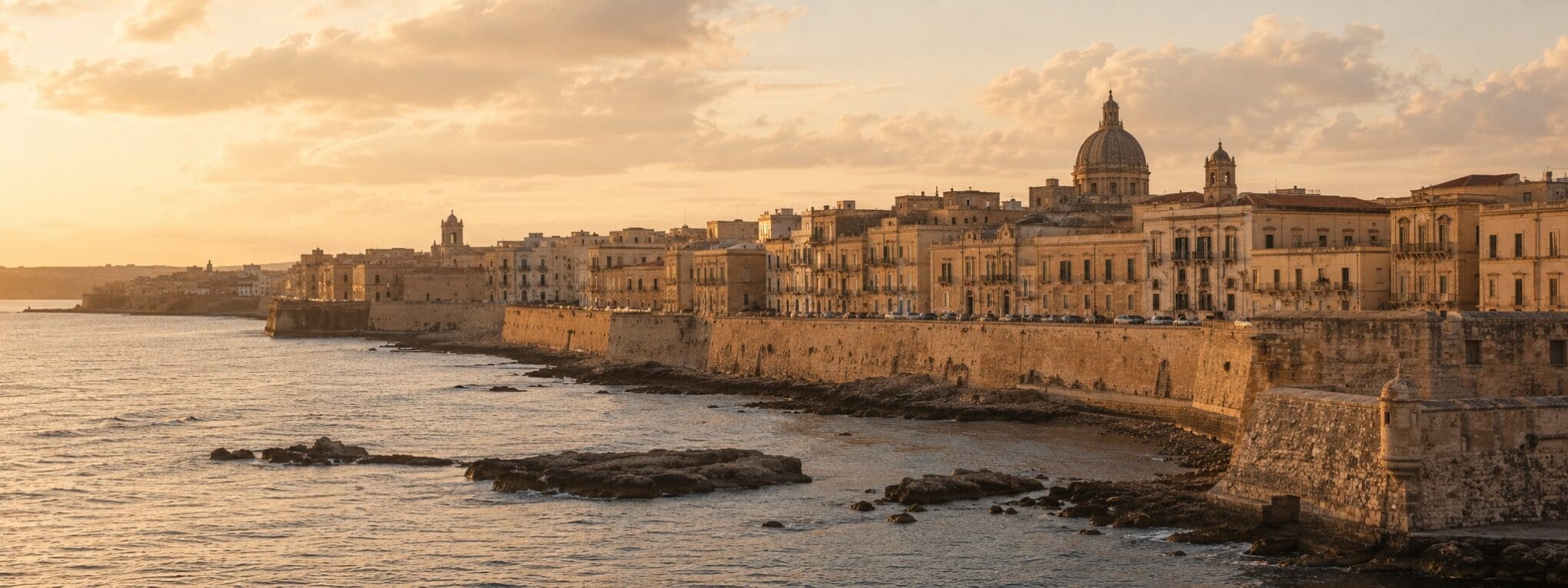 Scena illustrativa AI - veduta panoramica di Siracusa