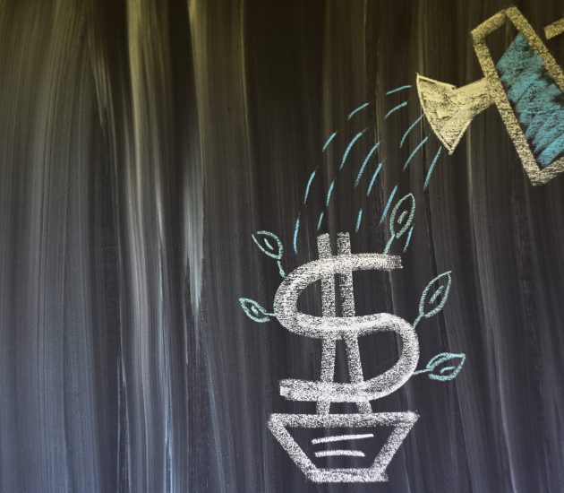 Money Growth Concept on blackboard